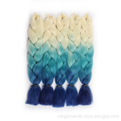Pink Blue Grey colorful braiding hair Synthetic Crochet Jumbo Braid Hair Extension For Twist Jumbo Braiding Hair